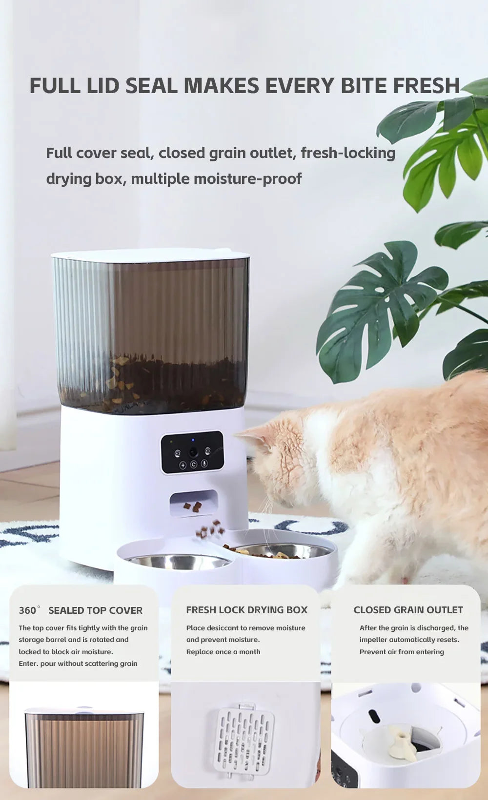 5L Slimme Voerbak met Camera/WiFi - Automatische Katten- & Hondenvoerdispenser